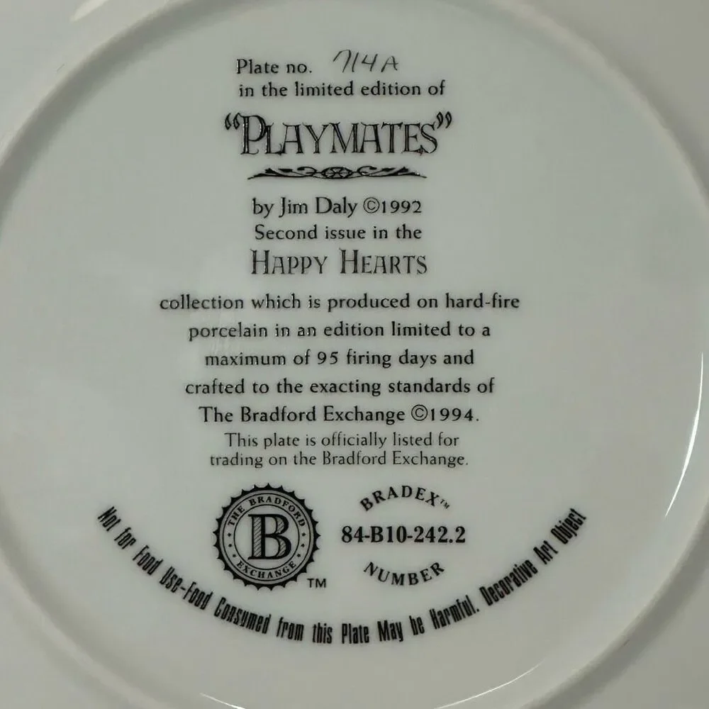 Vintage Bradford Exchange “Playmates” by Jim Daly 1992